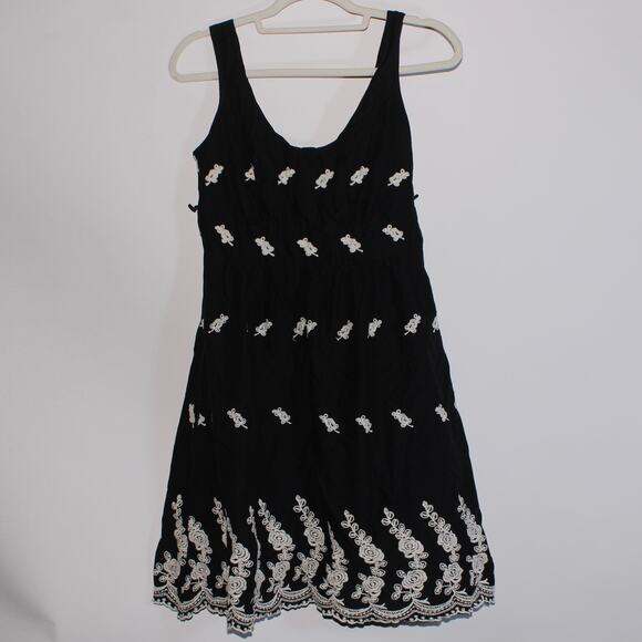 Vintage Y2K Forever Twenty One Black 100% Cotton Double Lined Dress Size M - Picture 1 of 4
